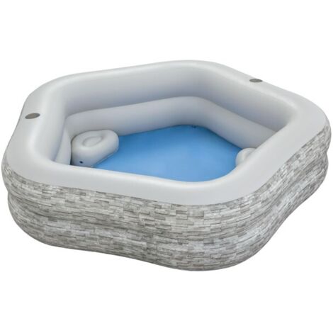 Bestway Piscine gonflable ronde Bestway TruPrint 213 x 206 x 53 cm décor pierre