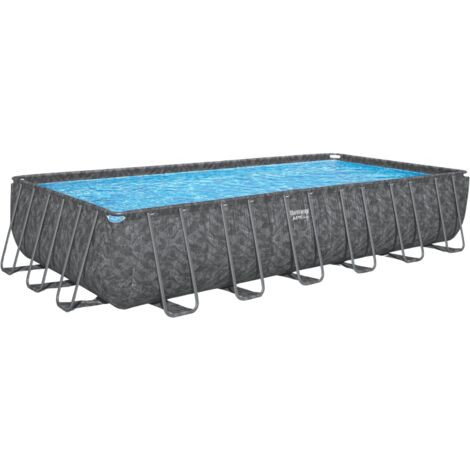 Bestway Piscine hors sol tubulaire rectangulaire Bestway APX 365 - 732 x 366 x 132 cm gris foncé