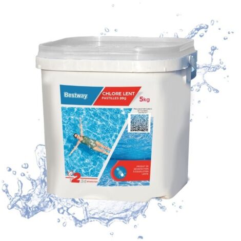 Bestway Chlore Lent - Pastilles 20g Seau de 5kg (1/5)