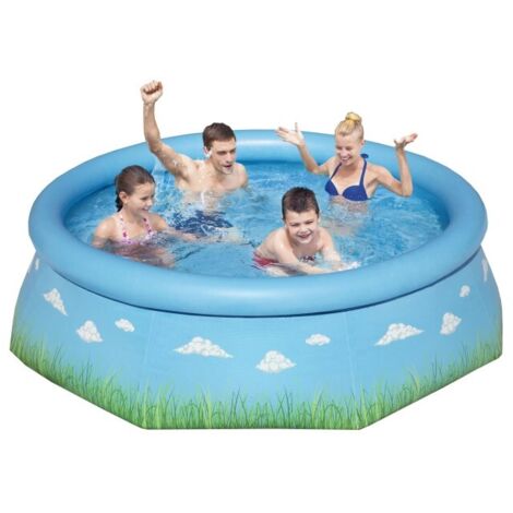 Bestway Piscine gonflable ronde Bestway Fast Set 244 x 61 cm décor prairie (1/2)