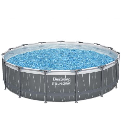 Bestway Piscine hors sol tubulaire ronde Bestway Steel Pro Max 457 x 107 cm gris clair sans accessoires