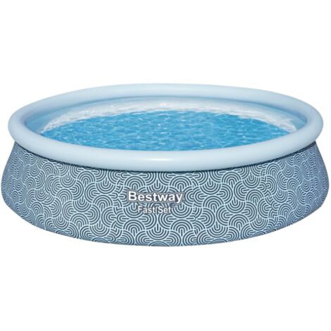 Bestway Piscine gonflable ronde Bestway Fast Set 396 x 84 cm bleu
