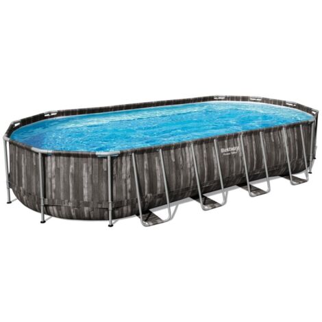 Bestway – Piscine hors sol ovale 732 x 366 x 122 cm – Structure acier renforcé – Capacité 25 495 litres – Filtration 9 463 L/h – Liner Duraplus (1/10)