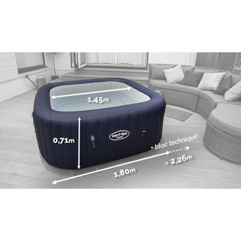 BESTWAY Spa gonflable carré Lay-Z-Spa Hawaii Airjet 4 - 6 personnes