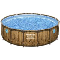 Bestway Piscine hors sol tubulaire ronde Bestway Power Steel Swim Vista 488 x 122 cm décor bois