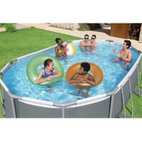 Bestway Piscine hors sol tubulaire ovale Bestway Power Steel 488 x 305 x 107 cm gris