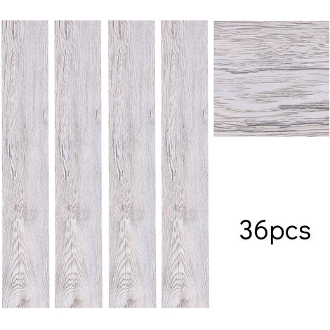 Livingandhome 36pcs Light Grey PVC Wooden Self adhesive Laminate Flooring Planks