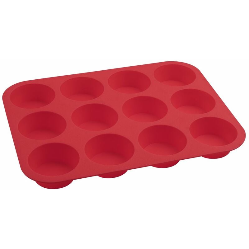 Dr. Oetker Muffinform 12er Cups 34 x 26 x 3 cm FLEXXIBLE LOVE, Silikonfrom  für Muffins, Backform aus hochwertigem Platinsilikon, Form mit  Antihaft-Eigenschaften (Farbe: Rot), Menge: 1 Stück-1257