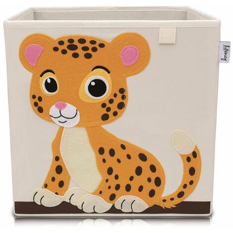 Lifeney Aufbewahrungsbox mit Tiger Motiv I Spielzeugbox mit Tiermotiv  passend für Würfelregale I Ordnungsbox für das