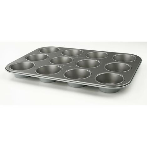 Zenker Muffinform 12er Backblech (Ø 7 cm), für saftige Muffins & Cupcakes,  Muffinblech, eckig & antihaft-beschichtet, Maße: 38,5 x 26,5 x 3 cm-9153