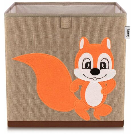 Lifeney Aufbewahrungsbox mit Eichhörnchen Motiv I Spielzeugbox mit  Tiermotiv passend für Würfelregale I Ordnungsbox für das Kinderzimmer I  Aufbewahrungskorb Kinder-833100
