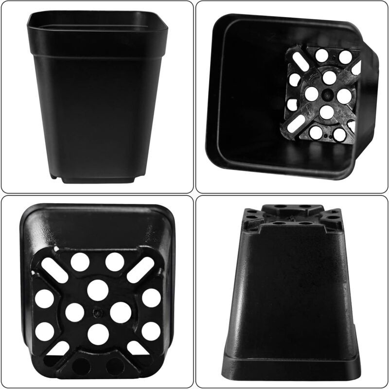 100 Pièces Pots De Pépinière 5cm Carrés - Godets Semis Plastique Avec Trous De Drainage