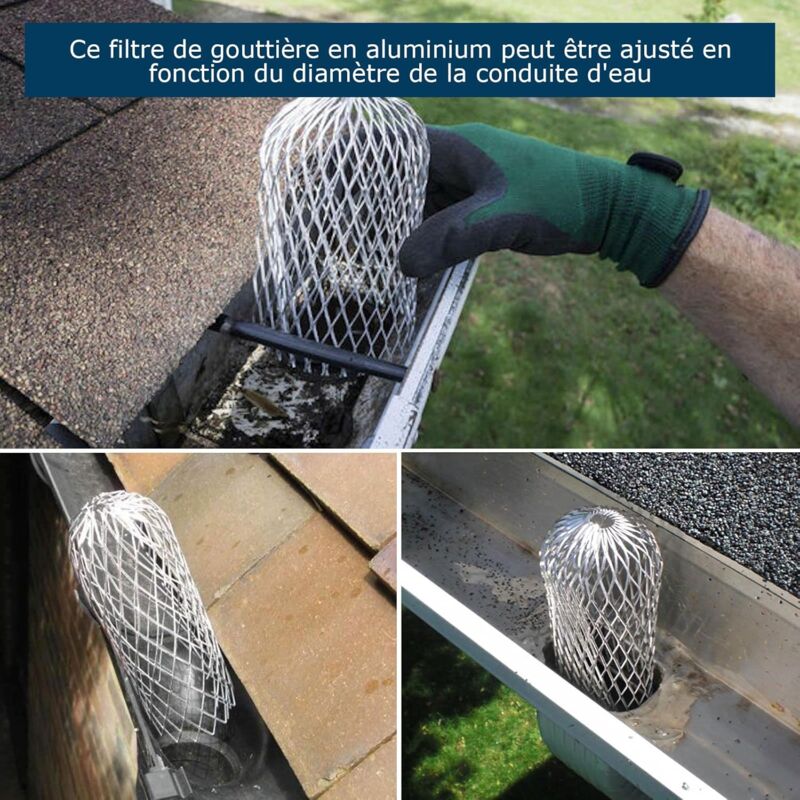 Lot De 2 Filtres De Gouttière, Grille De Protection Pour Gouttiere Protection Gouttiere Anti Feuille Tuyau De Descente Pour Gouttiere Pour Aider A Garder Le Drain Degage 86162703
