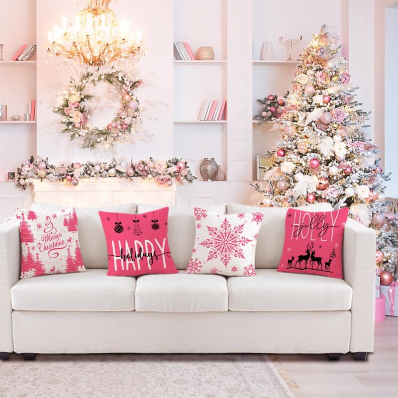 Artag Lot De 4 Housses De Coussin De Noël – 45,7 X 45,7 C – Otif