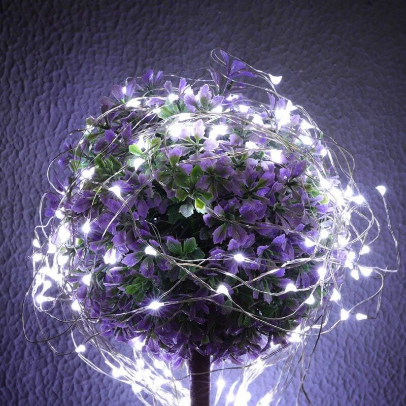 Guirlande Lumineuse 5m à Piles - 50 Micro LED - Fil Souple Pour Décoration Chambre, Fête, Noël, Mariage - Blanc