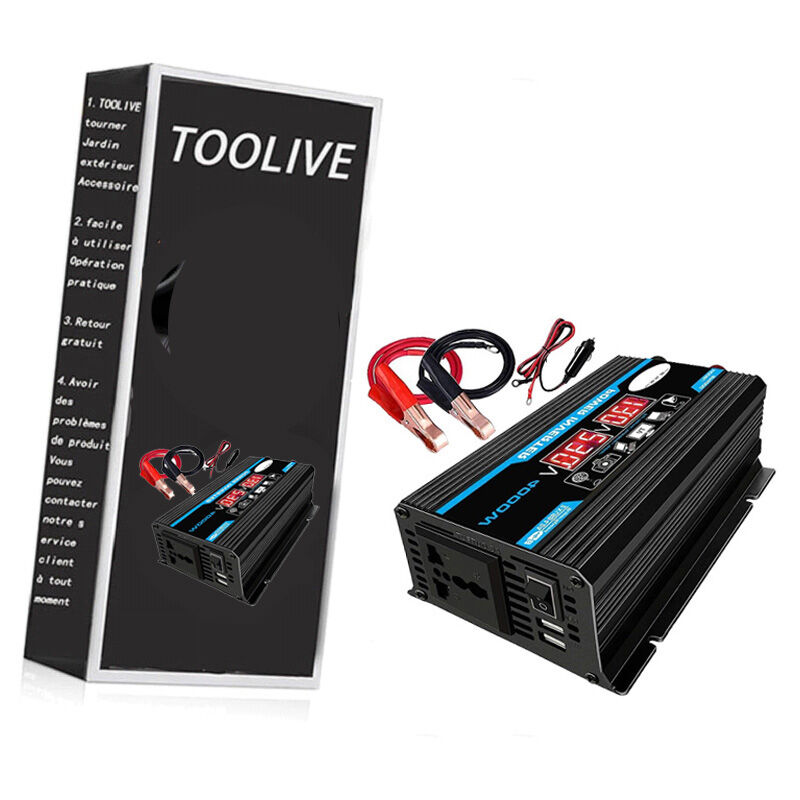 Onduleur 12V/24V Vers 230V 700W/2000W Onde Sinusoïdale Modifiée Avec USB - Pour Voiture Camping