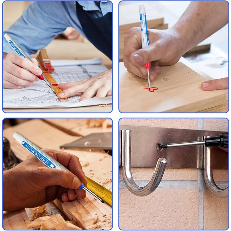 Marqueurs Trou Profond, Stylo Marqueur Indélébile à Pointe Longue, Set