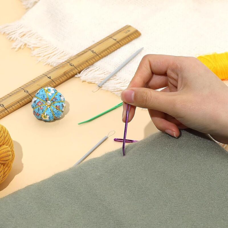 Lot De 16 Aiguilles Courbées, Pour Tapisserie, Grand Chas Et émoussés, Aiguilles à Tricoter, à Repriser, Aiguilles à Coudre Avec Boîtes De Rangement Pour Perles, Matelassage, Crochet