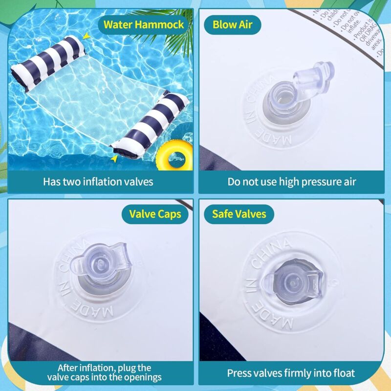 Hamac Gonflable Piscine 4 En 1 Adulte – Bouée Multifonction Hamac, Chaise, Matelas & Selle D'Exercice