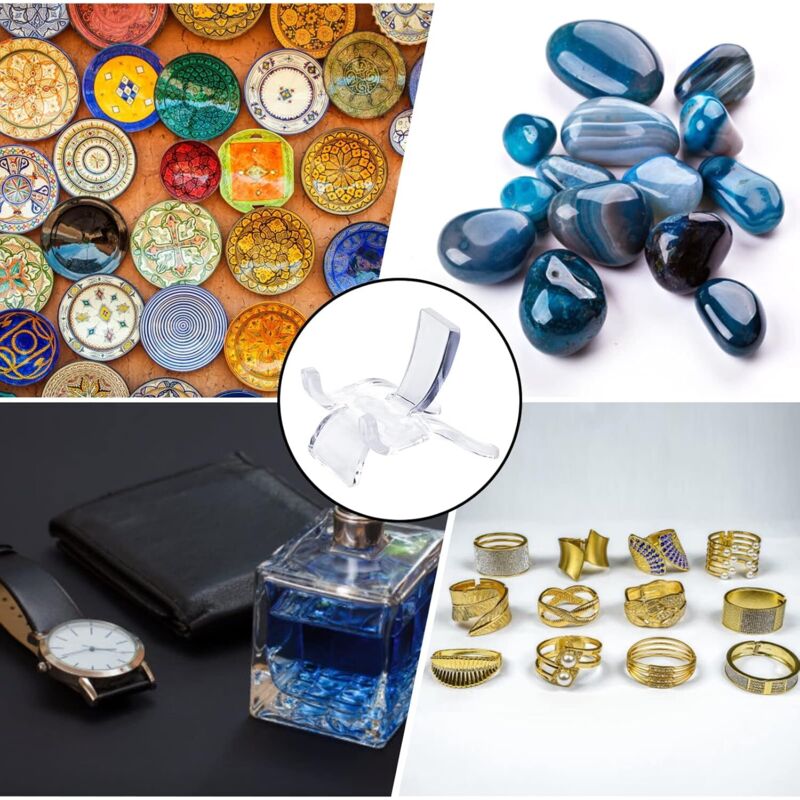 Dreamtop Lot De 20 Présentoirs Acrylique 2 Tailles - Supports Pour Pierres, Fossiles Et Objets De Collection