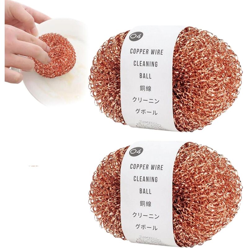 5 Pièces Eponge Cuivre, Gratounette Cuivre Vaisselle, Grattoir Cuivres, Éponges À Vaisselle Encuivre Réutilisable, Boule De Nettoyage En Fil Decuivre, Pour Vaisselle,Casseroles,Poêles (5