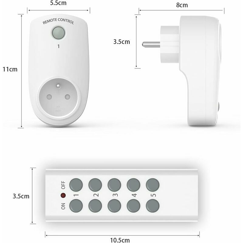 GAO PACK 2 PRISES TÉLÉCOMMANDÉES AVEC MINUTERIE ET TÉLÉCOMMANDE - 4518F