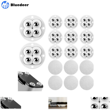 Bluedeer – Lot de 20 mini roulettes pivotantes – Roulettes autocollantes 360° – Capacité 60 lbs – Acier inoxydable 304 pour surfaces lisses (1/6)
