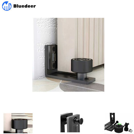 Ajustable Guide de Plancher Mur/porte Guide Inférieur Pour Porte en Bois Coulissante Noir (1/5)