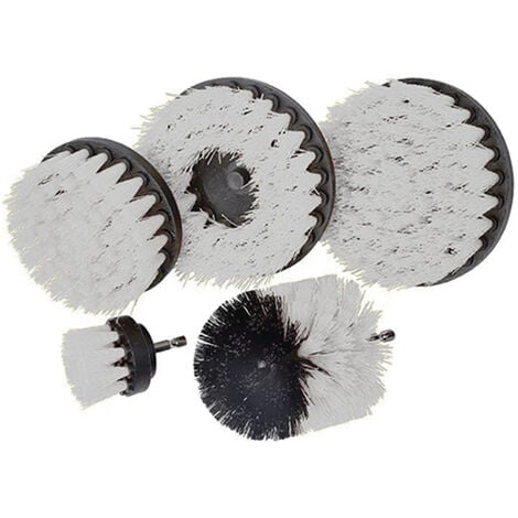 Brosse Nettoyage Perceuse 5 pièces, Brosse pour Perceuse Voiture Carrelage Tapis Baignoire Cuisine Toilettes