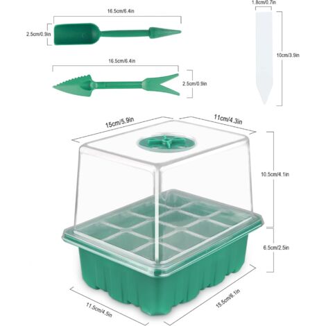 Kit Mini Serre 5 Pièces Avec Lumière Solaire Spectre Complet - Boîte De Culture Intérieure, Étiquettes Et Outils De Jardinage