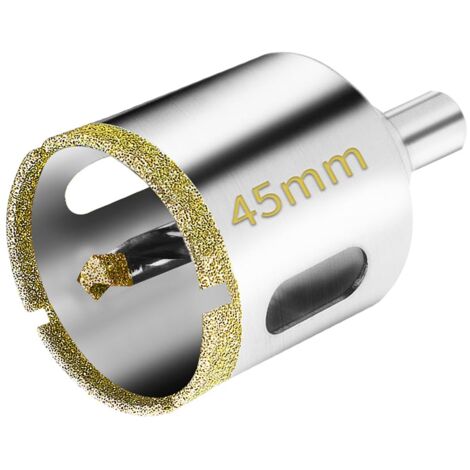 Bluedeer – Scie cloche diamantée 45 mm – Acier au carbone avec revêtement diamanté – Pour carrelage, verre, marbre, céramique – Mèche à centre pilote