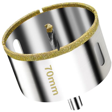 Bluedeer – Scie cloche diamantée 70 mm – Foret guidage de centrage – Pour carrelage, verre, céramique, marbre – Revêtement diamanté épais