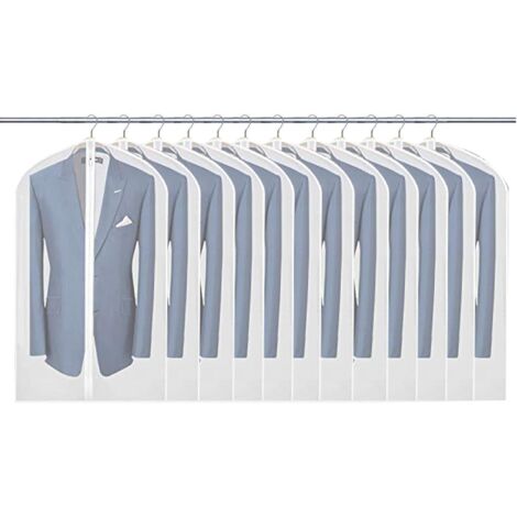3 Housses Vêtements 60x160cm - Fenêtre Transparente - Anti-Poussière - Pour Costumes, Manteaux