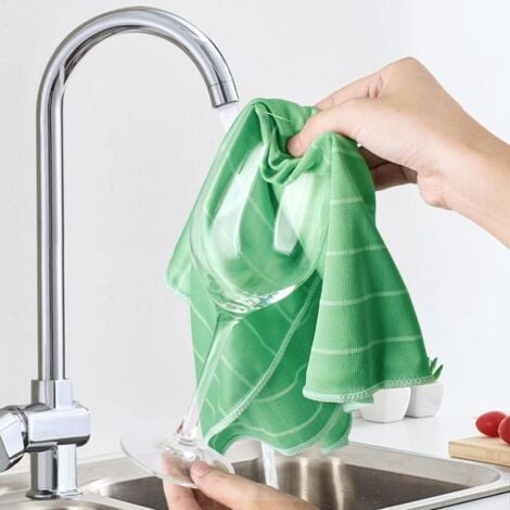 4 Chiffon Bambou Microfibre pour Vitres Miroirs Carreaux Carrosserie Microfibre Bambou Vitre Ménage Salle de Bain