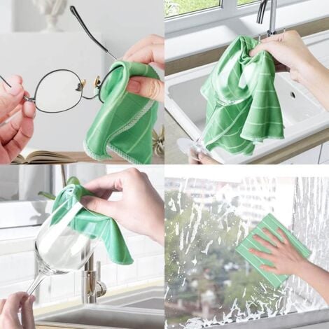 4 Chiffon Bambou Microfibre pour Vitres Miroirs Carreaux Carrosserie Microfibre Bambou Vitre Ménage Salle de Bain