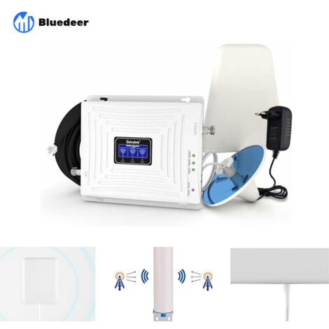 Bluedeer – Amplificateur 4G 3G GSM tri-bande – Répéteur mobile pour 300㎡ – Compatible Bouygues Free Orange SFR – Installation facile sans outils