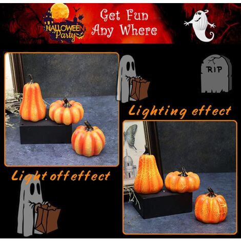 Citrouille Lumineuse Halloween LED - Décoration Intérieur/extérieur, Plastique, 23x21x21 Cm