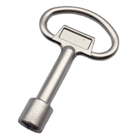 – Clé triangulaire en alliage de zinc pour bacs de tri – Ouverture facile des couvercles verrouillables – Mousqueton inclus – Compatible armoires électriques (1/5)