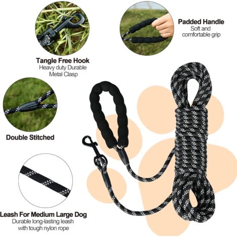 Longe Pour Chien 5M- 10M - 15M Noir, Laisse De Dressage Pour Chien