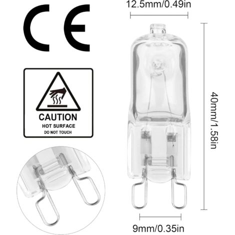 12 pièces G9 Lampes halogènes, ampoules G9 230V 28W 480lm, 2800K blanc chaud, ampoules à capsule dimmable, sans scintillement [Classe énergétique G]