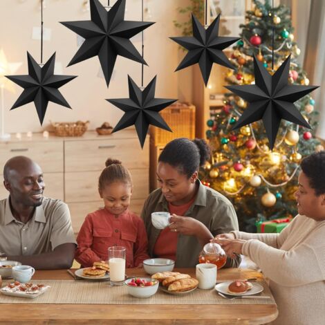 5 étoiles En Papier Pliantes De Noël | 30 Cm De Diamètre, 9 Pointes, Décorations Pour Plafond Ou Table - 3