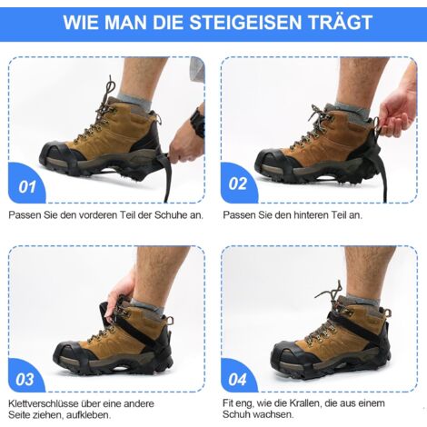 SHEEFLY Crampons à glace, 28 micropointes antidérapantes pour bottes de