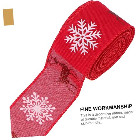 Ruban Décoratif De Noël - Lot De 4 Rouleaux De 5 M, Largeur 5 Cm, Rouge Et Doré, Pour Sapin, Cadeaux, Déco