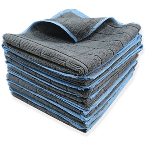 Lot de 3 Chiffons en Microfibres de Carbone 380GSM, Torchons Nettoyage Poussiere, Lingettes Essuie pour Cuisine Voiture Menage Verre Vitre Vaisselle, Serviettes sans Trace Absorbant, 40 x 04CM