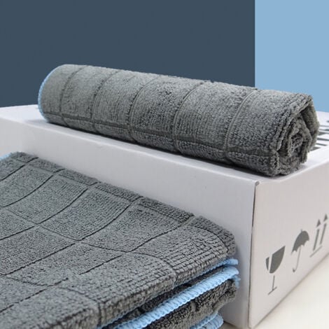 Lot de 3 Chiffons en Microfibres de Carbone 380GSM, Torchons Nettoyage Poussiere, Lingettes Essuie pour Cuisine Voiture Menage Verre Vitre Vaisselle, Serviettes sans Trace Absorbant, 40 x 04CM