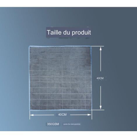 Chiffon Microfibre Carbone 3X 400GSM Sans Traces - Pour Vitres, Voiture, Cuisine, Lunettes, Lavable Et Réutilisable