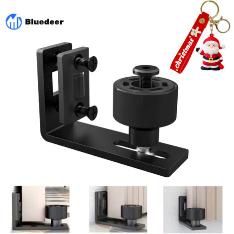 Ajustable Guide de Plancher Mur/porte Guide Inférieur Pour Porte en Bois Coulissante Noir