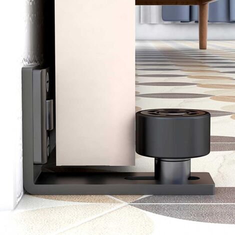 Ajustable Guide de Plancher Mur/porte Guide Inférieur Pour Porte en Bois Coulissante Noir