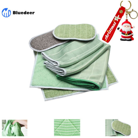 Lot de 6 Chiffon Bambou Microfibre pour Vitres Miroirs Carreaux Carrosserie Microfibre Bambou Vitre Ménage Salle de Bain (1/5)