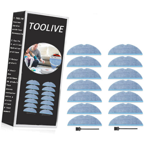 SILRIVES Lot de 14 pièces Serpillère de Rechange pour Roborock S8/S7/S7 Plus/S7 MaxV/ S7 MaxV Plus/ S7 MaxV Ultra /S7 Pro Ultra Aspirateur,Accessoires pour Lingettes en Microfibre-toolive (1/5)